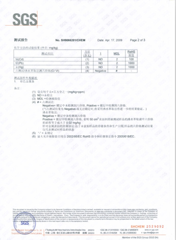 BCuPSnNi-C非晶態焊片SGS測試報告掃描件二